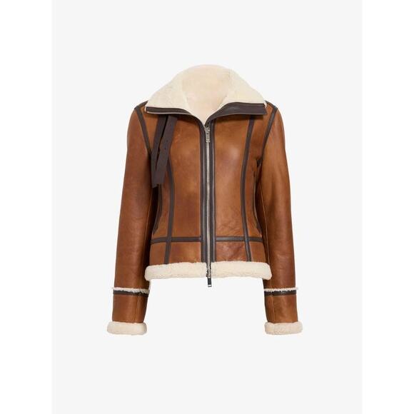 Proenza Schouler Arlo Shearling Leather jacket in Umber 6 - Picture 10 of 10